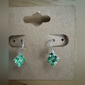 Michaelangelo Cubic Zirconia Green  Floral Earrings